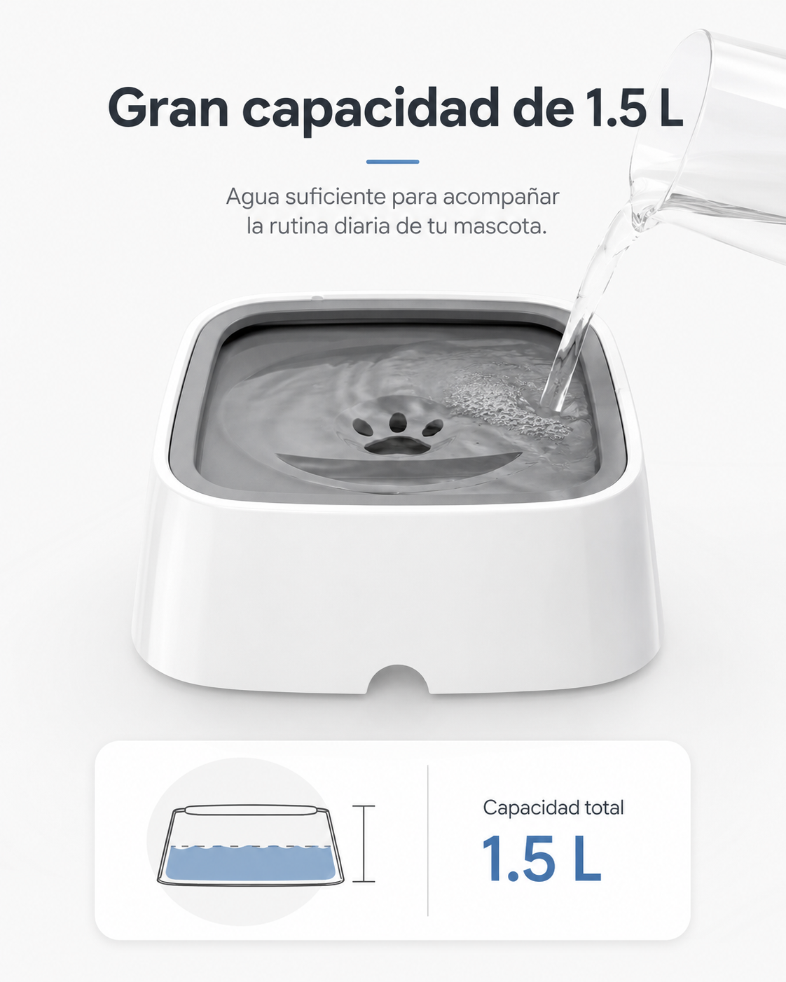 Bebedero Antiderrames AquaCalm™ para Perros y Gatos