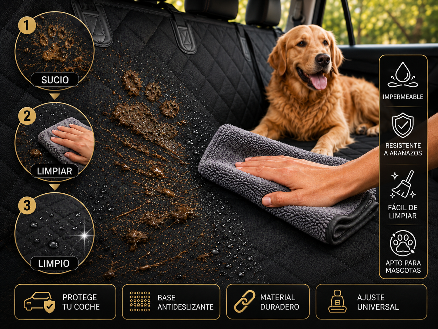 Funda Impermeable Premium para Mascotas y Niños en el Coche