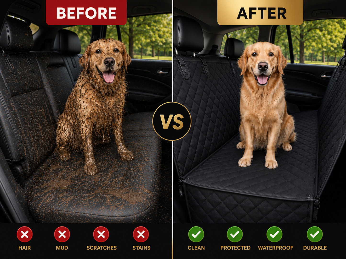 Premium Waterproof Car Seat Cover for Pets & Kids