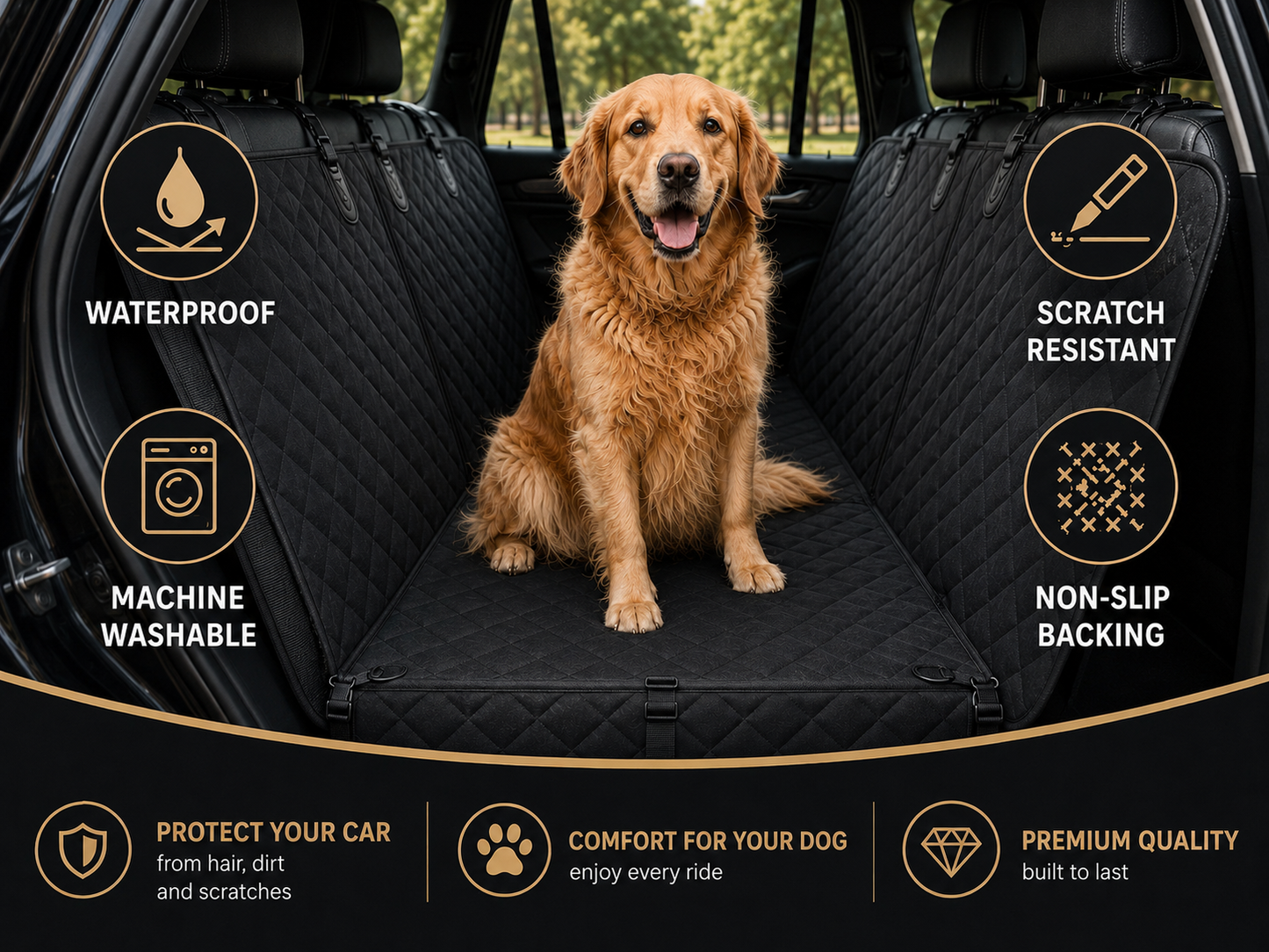 Premium Waterproof Car Seat Cover for Pets & Kids