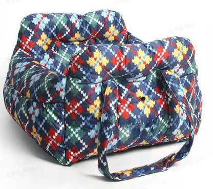 Dog Car Seat with Safety Belt - Non-Slip Pet Car Bed for Small Dogs, Washable Travel Carrier with Secure Straps for Safe Car