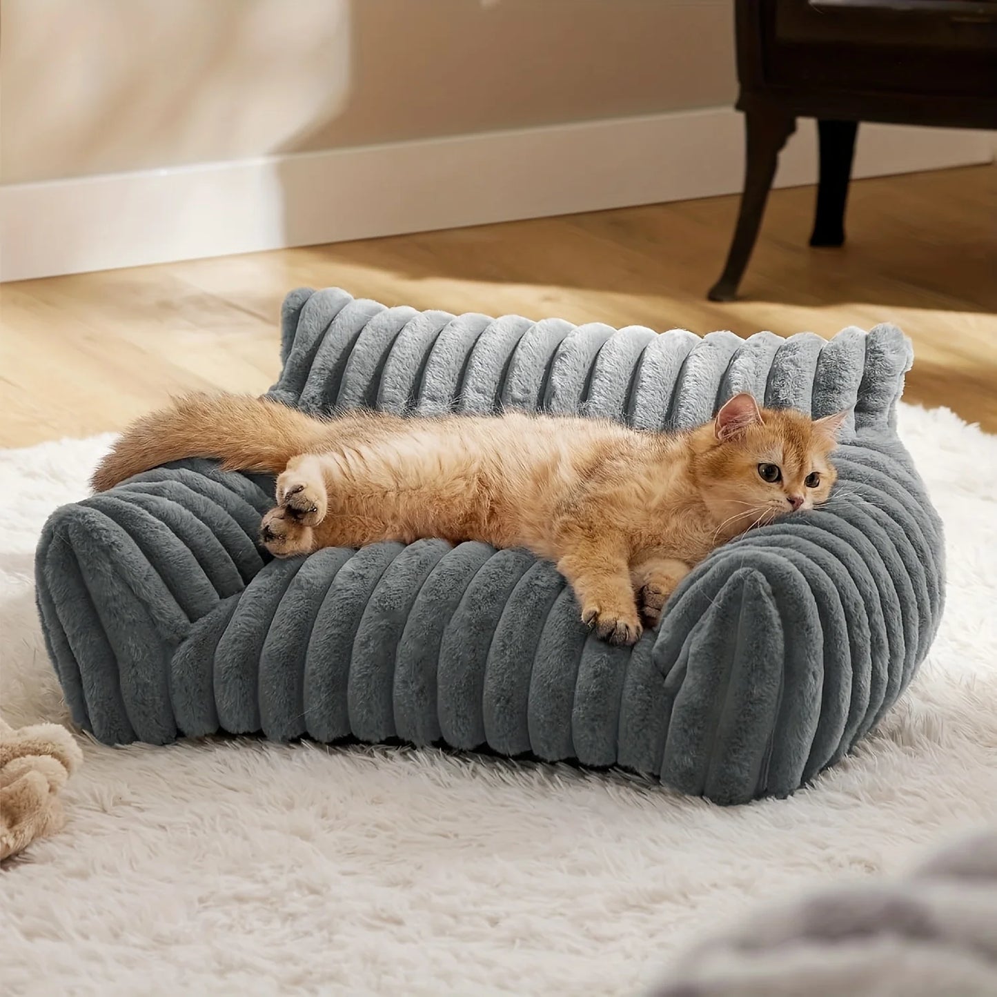 Warm Comfort Cat Sofa  Deep Sleep Cat Bed Pet Basket Kitten House Small Dogs Sofa Cute Soft Cushion For  Medium Cats Bed