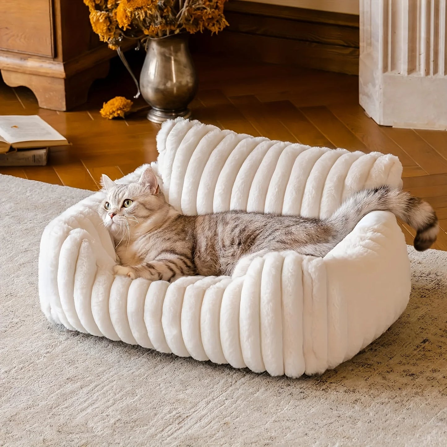 Warm Comfort Cat Sofa  Deep Sleep Cat Bed Pet Basket Kitten House Small Dogs Sofa Cute Soft Cushion For  Medium Cats Bed