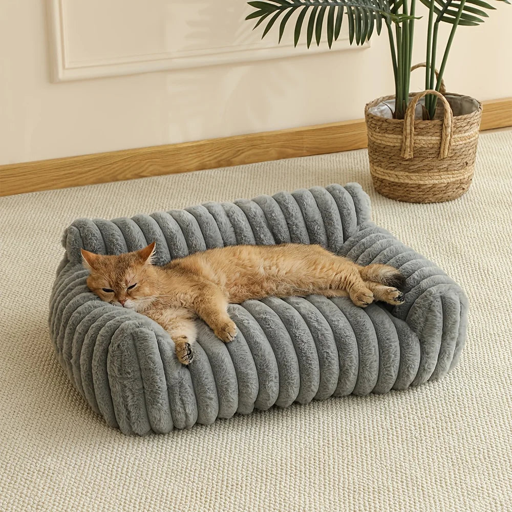 Warm Comfort Cat Sofa  Deep Sleep Cat Bed Pet Basket Kitten House Small Dogs Sofa Cute Soft Cushion For  Medium Cats Bed