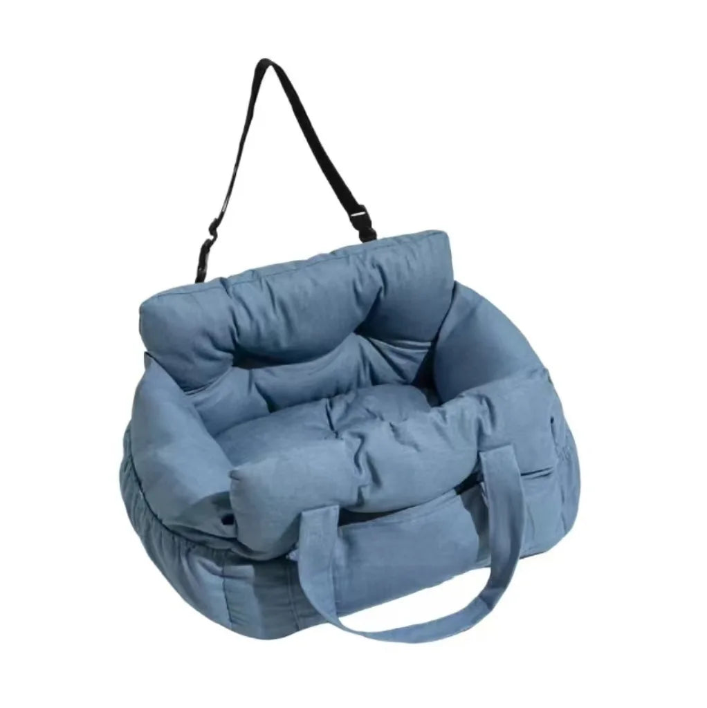 Dog Car Seat with Safety Belt - Non-Slip Pet Car Bed for Small Dogs, Washable Travel Carrier with Secure Straps for Safe Car