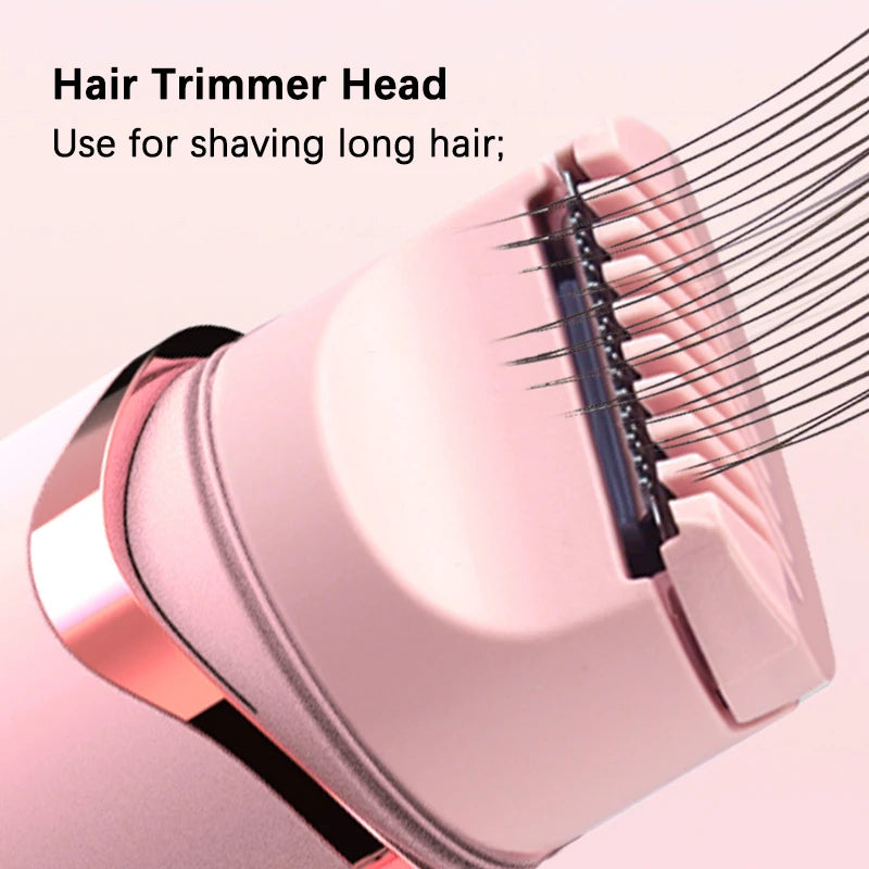 Dual-Purpose Female Hair Trimmer 2-IN-1 Electric Shaver & Hair Clipper for Women Facial Leg Bikini Body Painless Hair Remover