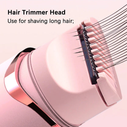 Dual-Purpose Female Hair Trimmer 2-IN-1 Electric Shaver & Hair Clipper for Women Facial Leg Bikini Body Painless Hair Remover
