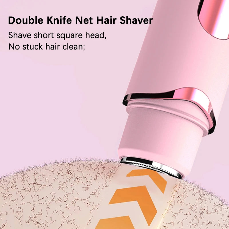Dual-Purpose Female Hair Trimmer 2-IN-1 Electric Shaver & Hair Clipper for Women Facial Leg Bikini Body Painless Hair Remover