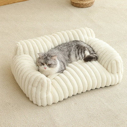 Warm Comfort Cat Sofa  Deep Sleep Cat Bed Pet Basket Kitten House Small Dogs Sofa Cute Soft Cushion For  Medium Cats Bed