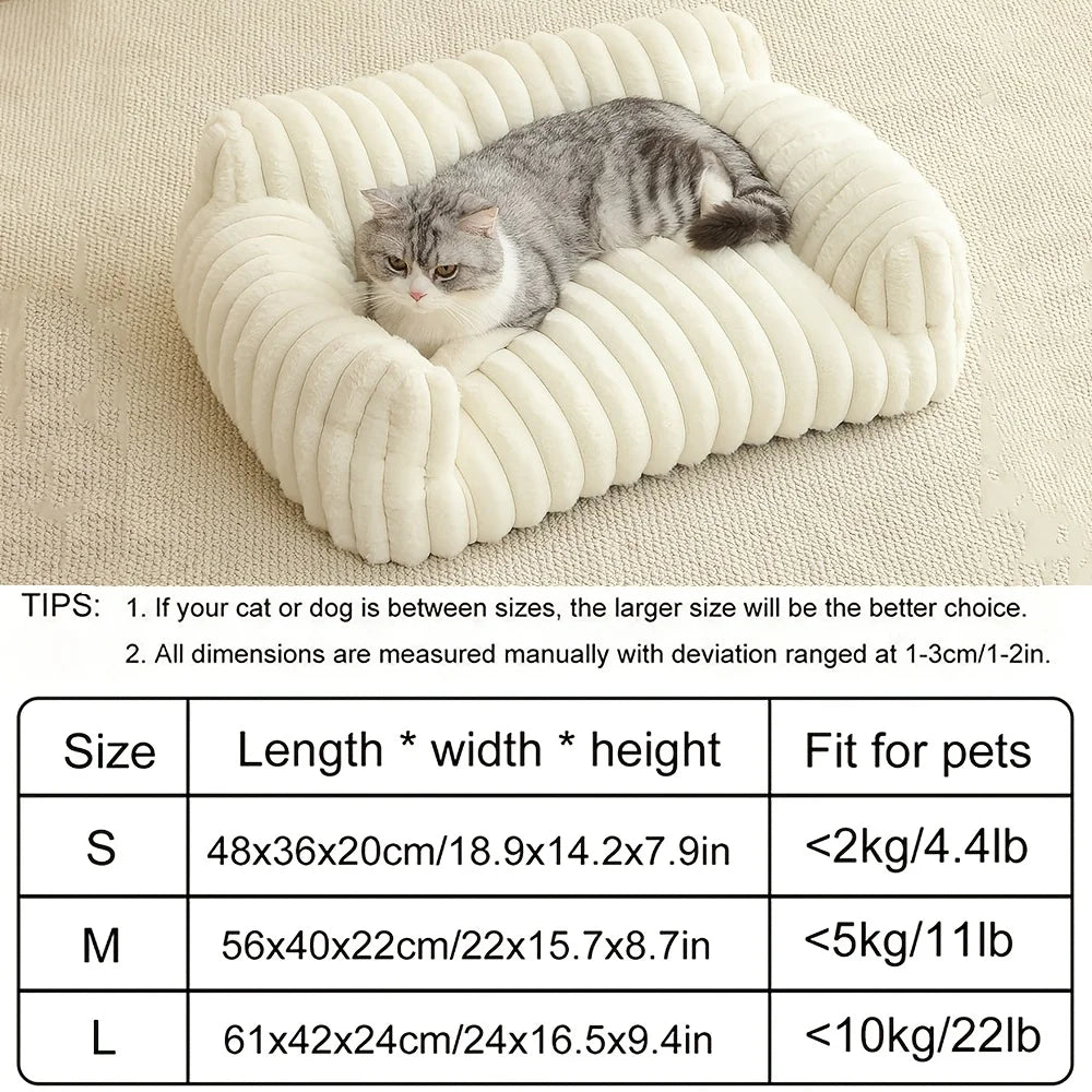 Warm Comfort Cat Sofa  Deep Sleep Cat Bed Pet Basket Kitten House Small Dogs Sofa Cute Soft Cushion For  Medium Cats Bed