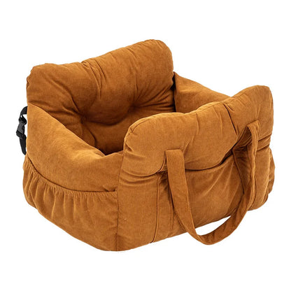 Dog Car Seat with Safety Belt - Non-Slip Pet Car Bed for Small Dogs, Washable Travel Carrier with Secure Straps for Safe Car
