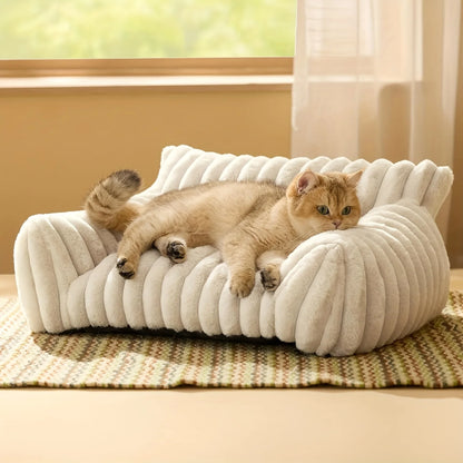 Warm Comfort Cat Sofa  Deep Sleep Cat Bed Pet Basket Kitten House Small Dogs Sofa Cute Soft Cushion For  Medium Cats Bed