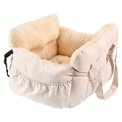 Dog Car Seat with Safety Belt - Non-Slip Pet Car Bed for Small Dogs, Washable Travel Carrier with Secure Straps for Safe Car