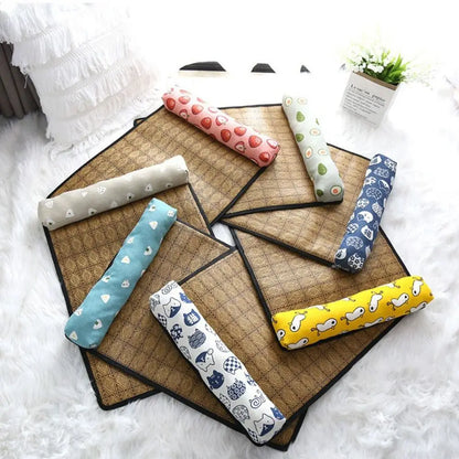 Safe Cute Print Pet Cooling Mats Washable Foldable Dog Cooling Mat Breathable with Pillow Pet Sleeping Pad Indoor