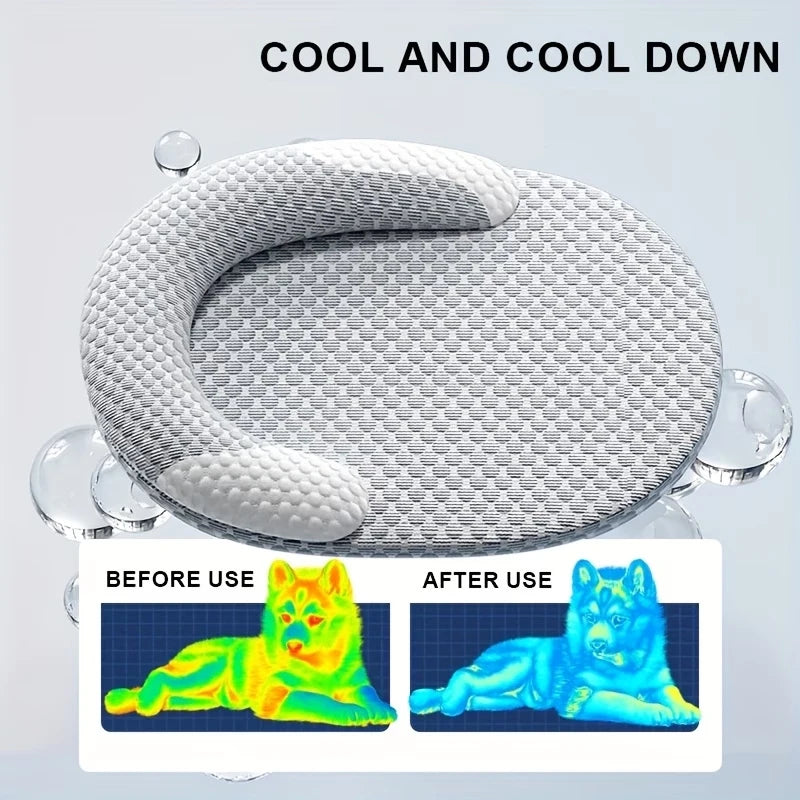 Cooling Dog Bed Summer Ice Silk Cat Mat Oval Pet Nest Breathable Heat Dissipation Cooling Pad for Small Medium Large Dogs Cats