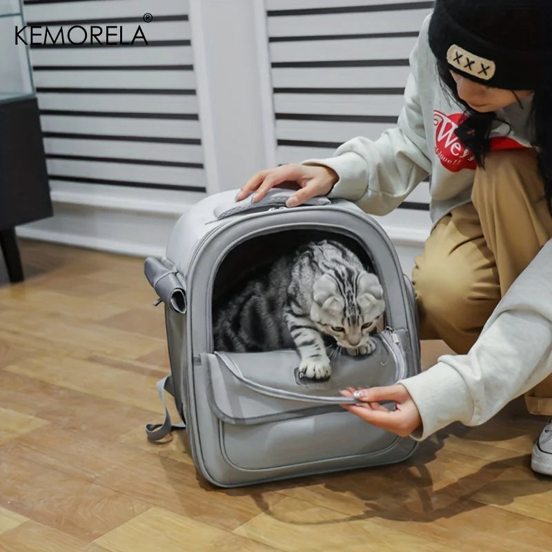 Large Capacity Breathable Mesh Portable Foldable Pet Carrier Backpack for Dog and Cat Outdoor Travel Camping Hiking Supplies