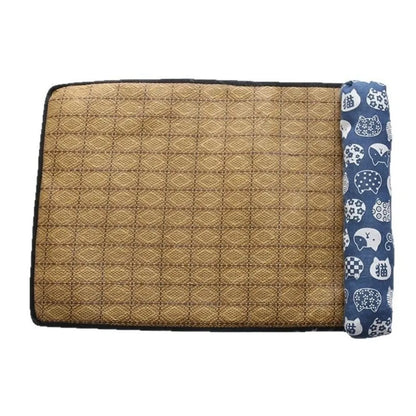 Safe Cute Print Pet Cooling Mats Washable Foldable Dog Cooling Mat Breathable with Pillow Pet Sleeping Pad Indoor